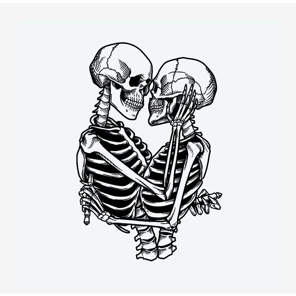 Inkbox Temporary Tattoo, Happy Endings, Skeletons- 6.5 in X 6.5 in